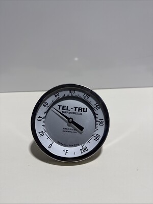 Tel-Tru Thermometer 2'' Stem 0-200 Degrees 5  Face *FREE SHIPPING*