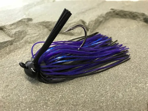 Jig Fishing Lure With Trailer, purple/ blue/ black 2017