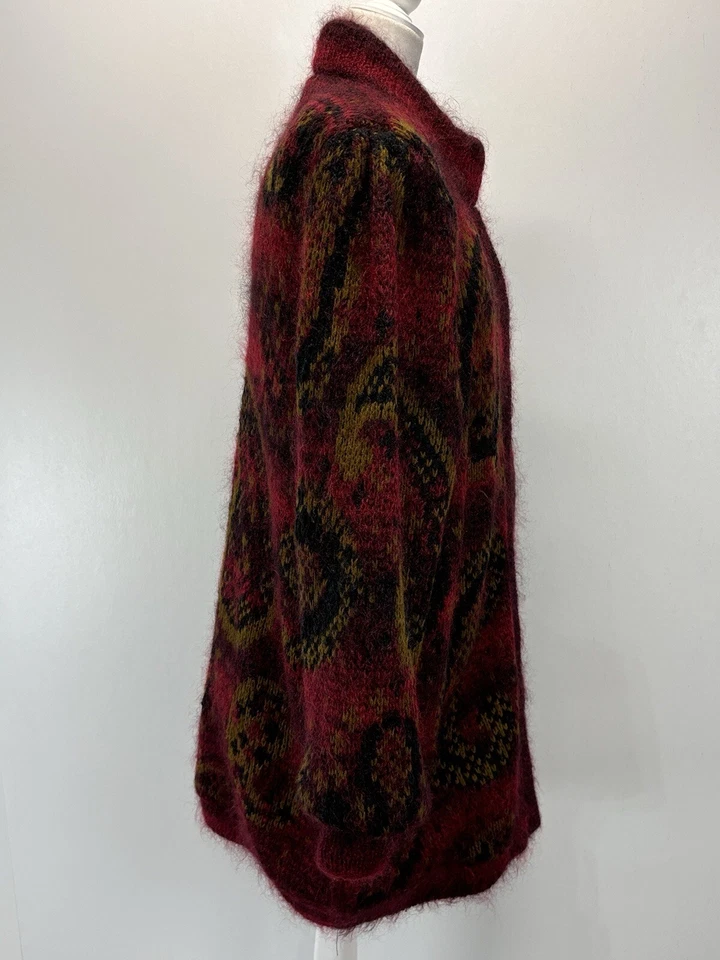 Chaqueta Suéter De Colección Sutton Place Talla Grande Para Mujer’s Paisley Tejido Forrado Cremallera Completa Años 80 Foto 4 de 4