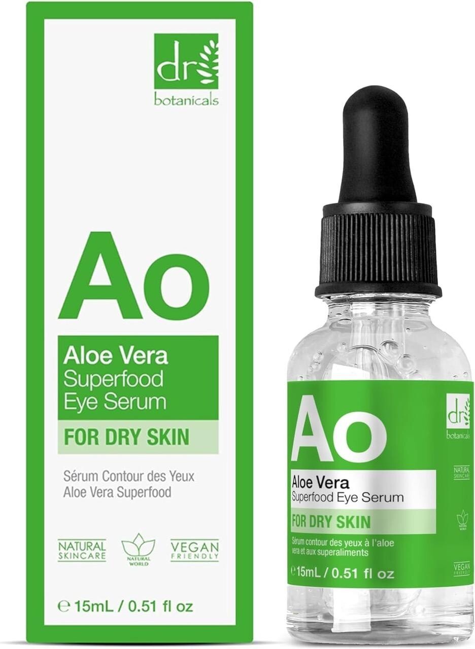 DR BOTANICALS ALOE VERA SUPERFOOD UNDER EYE SERUM FOR DRY SKIN - 15ML BOXED