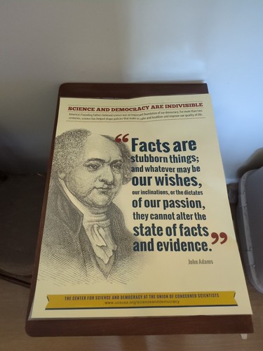 Affiche plastifiée John Adams. Le Centre pour la Science et la Démocratie à l'Union O - Photo 2/4