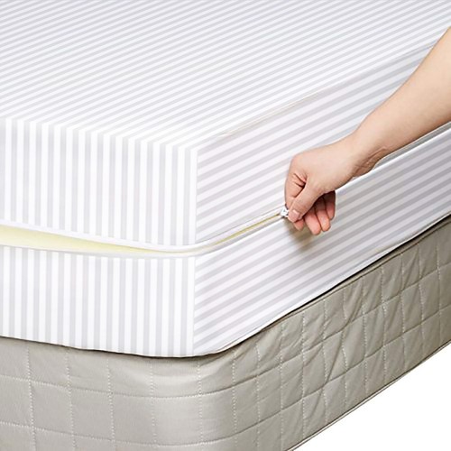 100 % Baumwolle SATIN Gesamtgehäuse Abdeckung Reißverschluss Voll Matratzenschoner Doppel - Bild 20 von 31