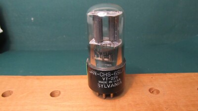 6SL7GT VT-229 Vacuum Tube Vintage JAN CHS Sylvania TV7 Tested black round plates