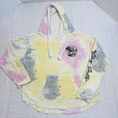 Southern Spirit Womens Hoodie Colorful Tye Dye Beach Cover Stay Salty EUC Sz M - Picture 2 of 11