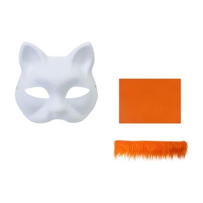 Leere Katzenmaske Partyzubehör Maskerade zum Bemalen DIY Katzenmasken-Kit
