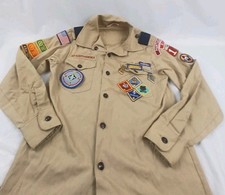 VTG Boy Scouts Of America Boys Size 14 Official Uniform Shirt Made In USA Badges