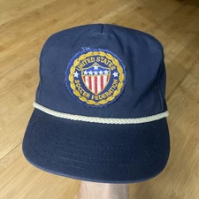 VTG 70s 80s REX United States Soccer Federation Rope Trucker Snapback Hat USA VG