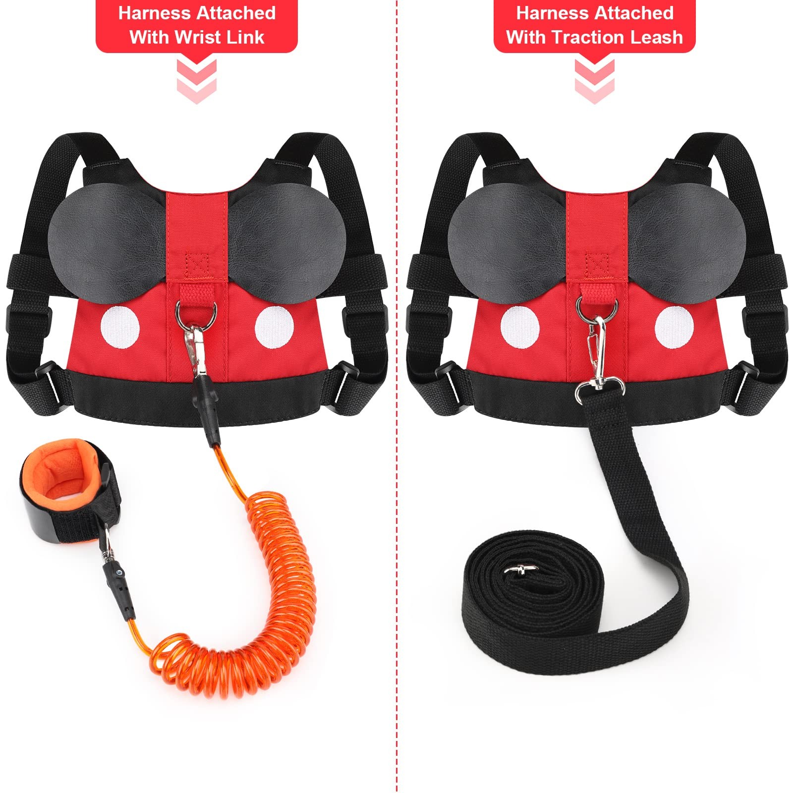 Accmor Toddler Leash Harness, Child Harness Baby Leash + Anti-Lost Wrist Link,