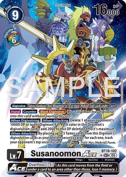 digimon susanoomon card Game Official Card Sleeve 2022 Susanomon : Toys & Games 5 (As this card moves from the field or under a card to an area other than those Digimon Trading Card Game Digital