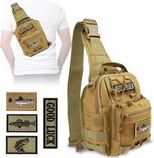 Small Fishing Backpack, Waterproof Fly Fishing Sling Pack Tackle Bag with Tackle