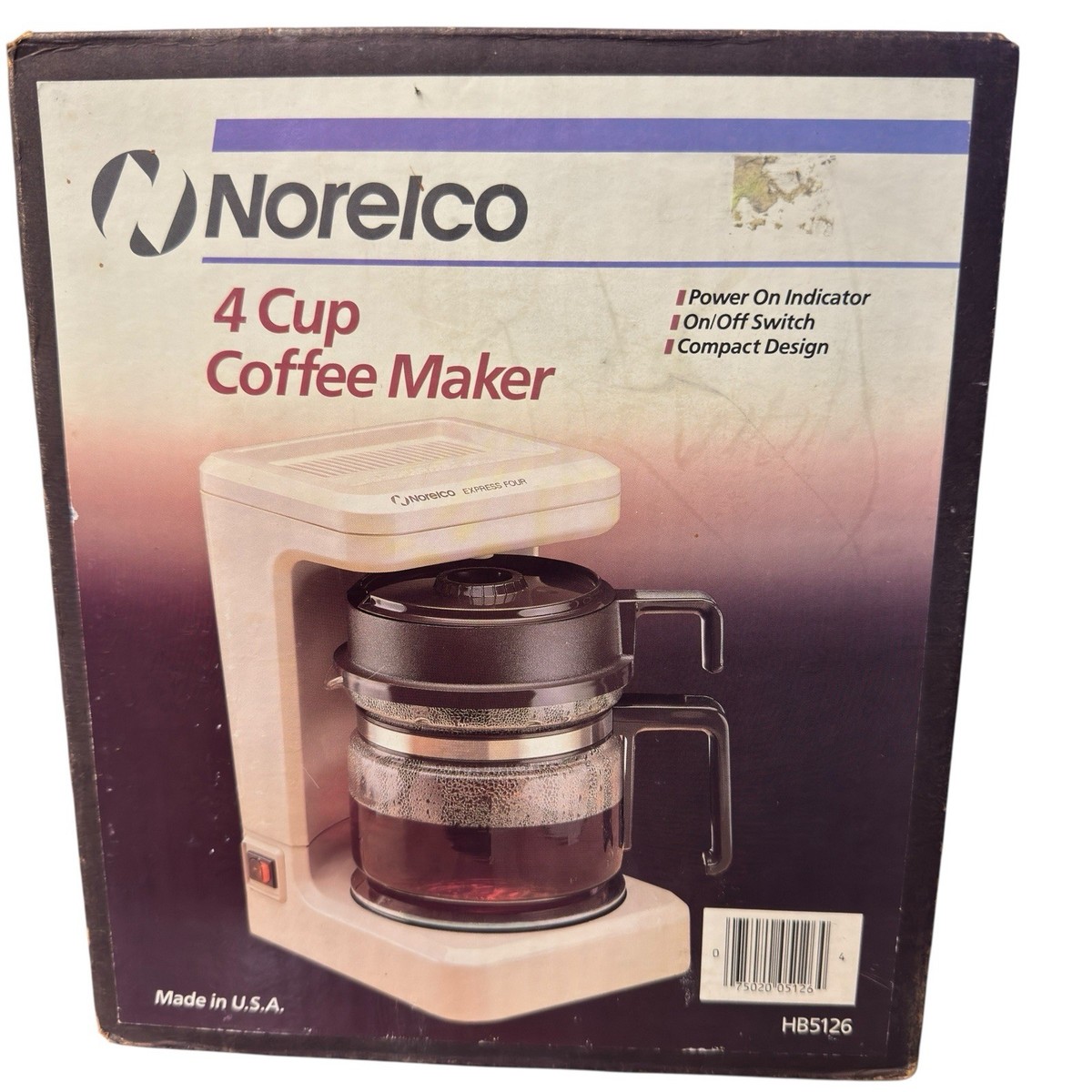Vintage Norelco Express Coffee Maker 4 Cup Automatic Drip Compact