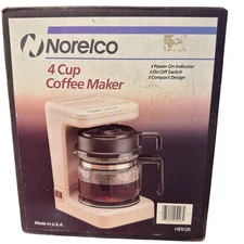 Vintage Norelco Express Coffee Maker 4 Cup Automatic Drip Compact HB 5122