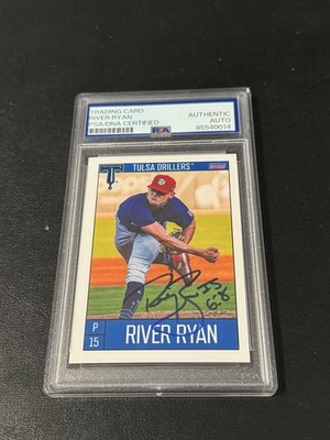 River Ryan autograph signed 2023 Tulsa Drillers baseball card PSA SLAB!