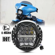 Upgrade 7" LED White DRL Headlight W/Hi-Low Beam for Harley Street Glide 2013-24