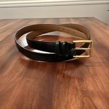 Vtg Brighton Men s Size 50 Black Embossed Leather Belt Made in the USA 1993 NEW