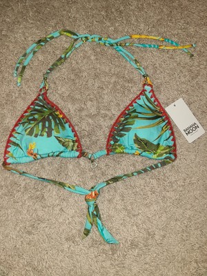 Banana Moon String Bikini Top Size Small Hawaiian Tropical Palm Floral  Triangle