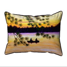 Betsy Drake Sunset Fishing Large Indoor Outdoor Pillow 16x20