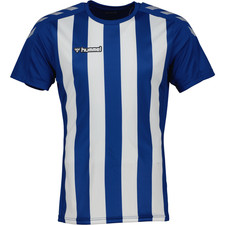 Hummel Stripe Jersey Kids Short Sleeve Football Shirt True Blue & White 116-176