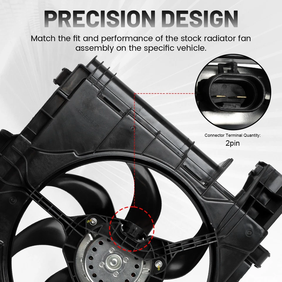Radiator Cooling Fan Assembly for 2008-2013 2014 2015 Smart Fortwo A0002009323 Foto 3 de 4