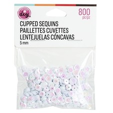 Cupped Sequins White Iridescent, 5mm 800/Pkg