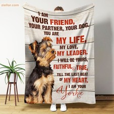 Yorkshire Terrier Fleece Blanket Dog Quote Cozy Throw for Yorkie Pet Lovers