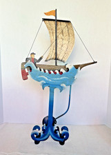 Vintage Sailboat Metal Sculpture Pendulum Swing Motion Art 12  W x 22  H