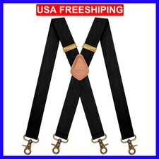 Suspenders for Men Heavy Duty Swivel Hooks Retro X-Back Adjustable Brace