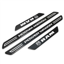 Ram Power Wagon Black Carbon Fiber Universal Door Sill Protector Kick Plates