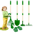 Kids Gardening Tools Set - 7Pcs Garden Tool for Kids with Shovel, Rake, Hoe, Lea