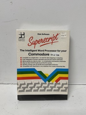 Precision Software Superscript Word Processor Commodore 64 128 Disk Sealed