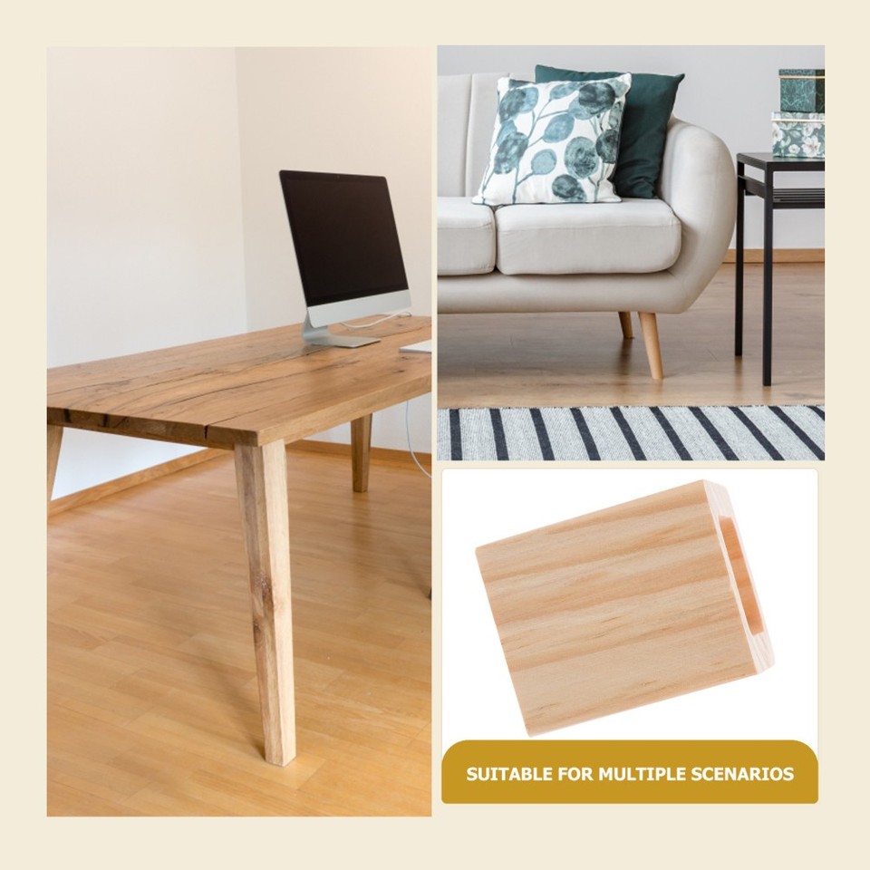 4 Pcs Wood Furniture Risers Sofa Couch Leg Lifters for Furniture | eBay