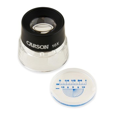 Carson LL-20 10x LumiLoupe Standlupe Lupe mit Absehen, schwarz
