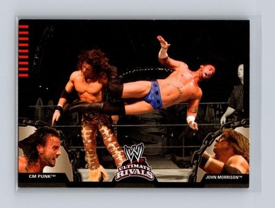 CM Punk vs. John Morrison 2008 Topps WWE Ultimate Rivals #8 WWE 011641