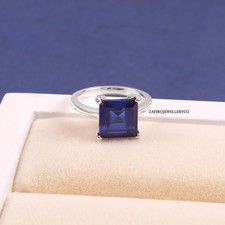 Blue Sapphire Ring, Women's Gift Ring, Lab Created Sapphire