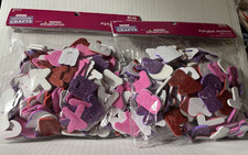 Valentine Crafts--416 Self-Adhesive Foam Alphabet Glitter Stickers--1"--New