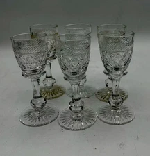 Vtg 1991 HOLBEIN Tudor England Crystal Cordial Liqueur Stemware Glasses Set Of 6