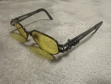 VINTAGE JEAN PAUL GAULTIER 56-6105 Sunglasses Black / Brand New Yellow Lenses