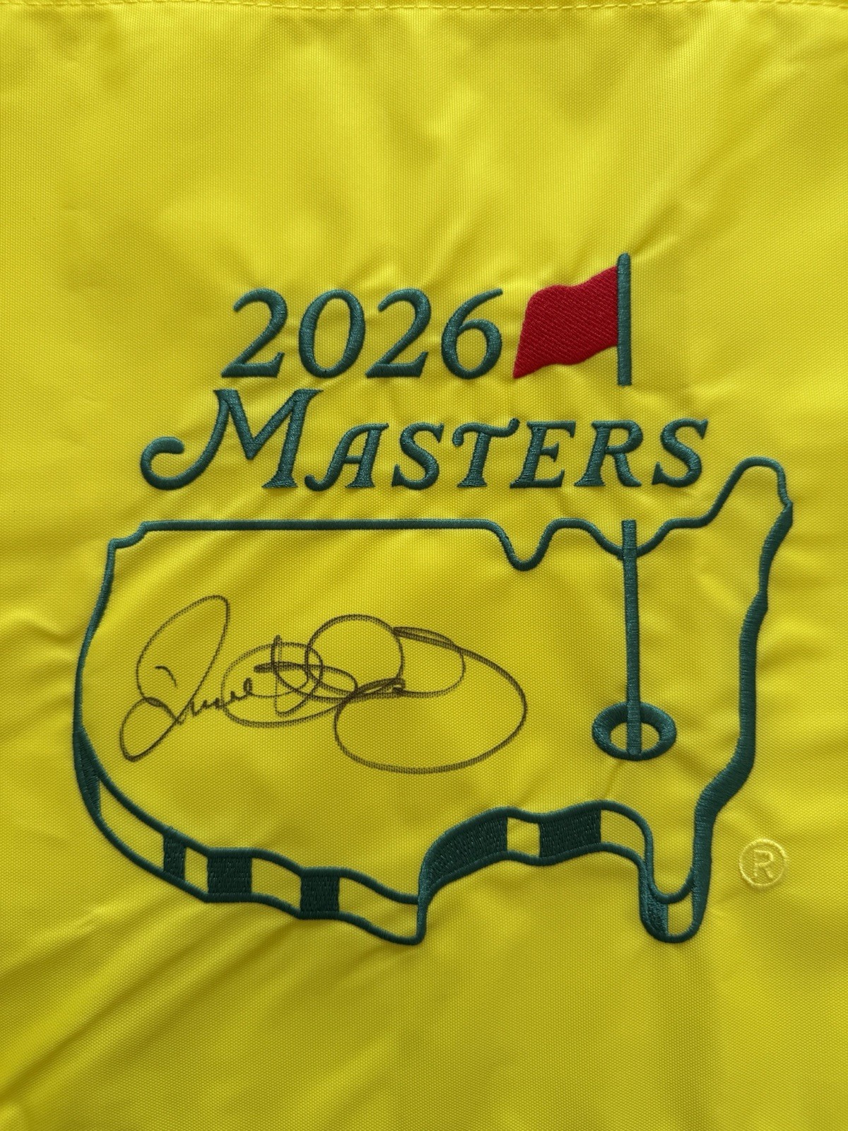 Rory Mcilroy Signed Autographed 2026 Masters Flag Back To Back Wins PSA DNA COA  view 2