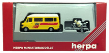 1:87 Scale Herpa 043038 Mercedes Benz 207D Minibus, Trailer & Motorbike - ADAC