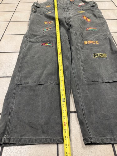 Bethune HBCU Carhartt Green Work Bib Overalls Mens 50x32 Duck Canvas Double Knee - Picture 9 of 10