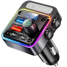 Bluetooth Car Adapter Nulaxy 54W FM Transmitter 5.3 Fast Charging 4 Port 1PC