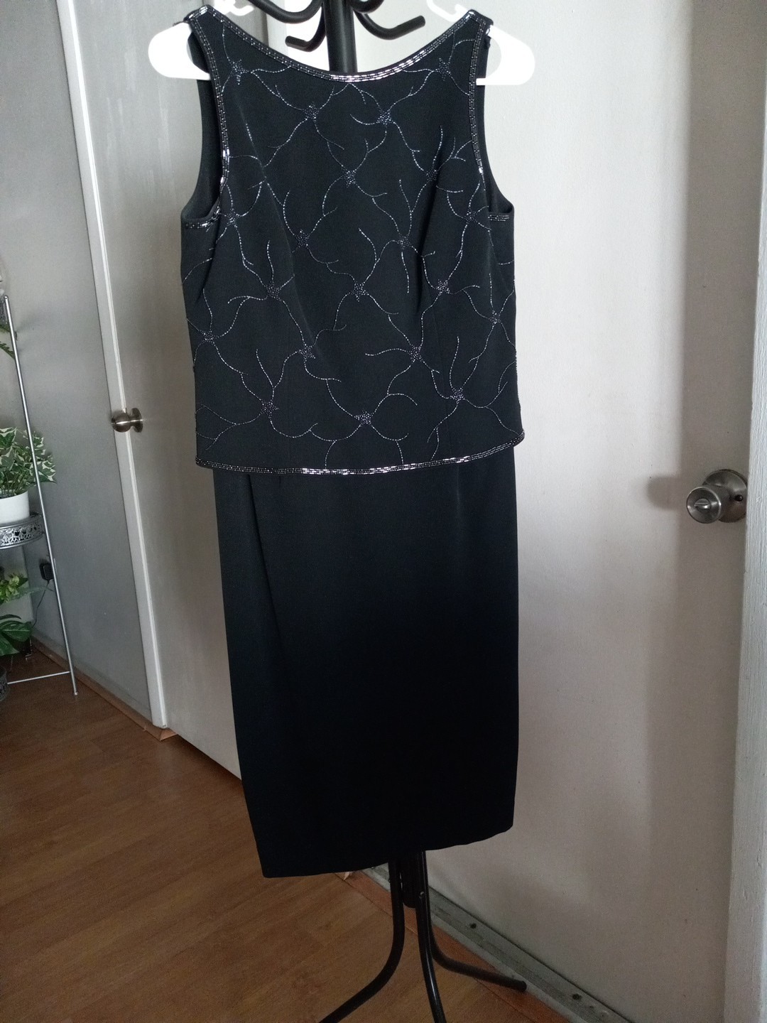 Daymor Couture Woman Black Suits Dress With Rhinestone Design Size 8