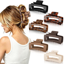 6 PCS Large Hair Clips for Women Girls - 4.1 Inch Tortoise Shell Banana Claw Cli