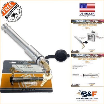 Heavy-Duty 2.5'' Receiver Hitch Lock -  Stainless Steel Security Solution