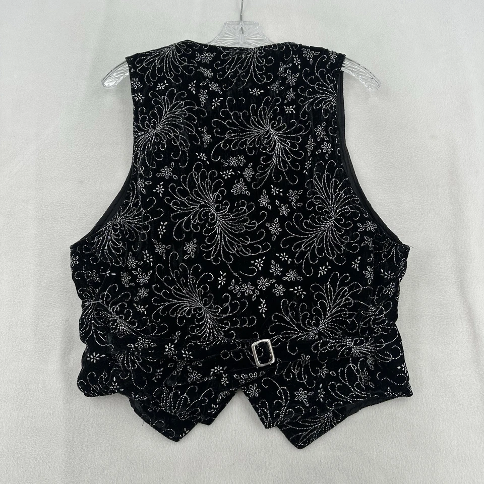 Chaleco Negro Brillo Disfraz Baile Vacaciones Capricho Gótico Hecho en EE. UU. Hombres M De Colección Foto 2 de 4