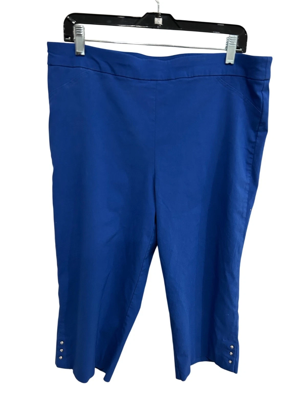 Counterparts 16 Petite Blue Pull On Mid Rise Rhinestone Hem Capri Pants Calmcore