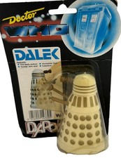 Vintage Dapol 1987 Doctor Dr Who White And Gold Dalek Action Figure - MOC