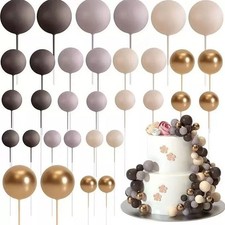 32Pcs Balls Cake Topper Decorations DIY Insert Cake Decoration for Wedding Party