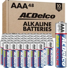 ACDelco AAA LR03 1.5V Super Alkaline Batteries, 48 count