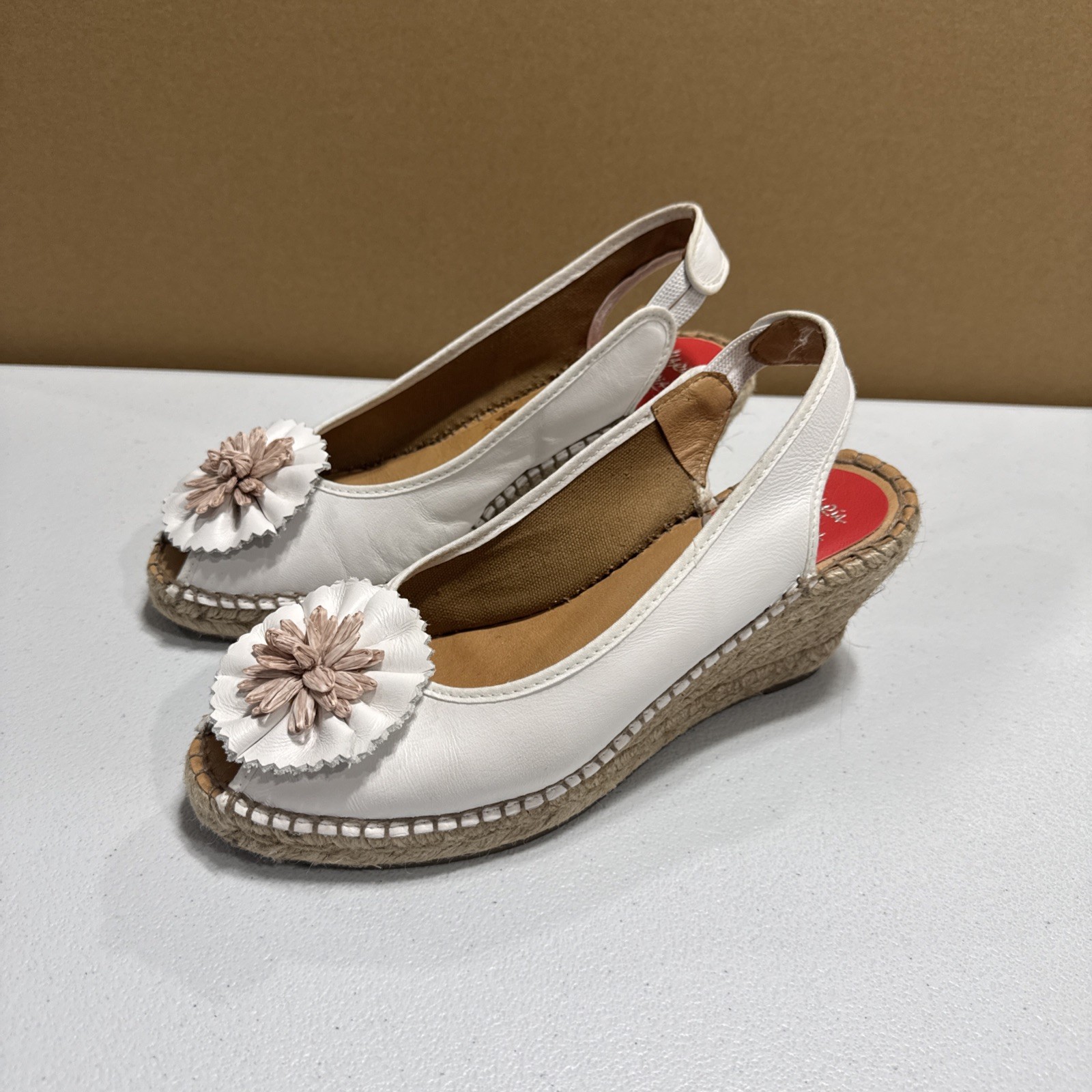 Sandalia de cuña alpargata Maria Victoria EU 38 US 7,5 punta abierta náutica costera